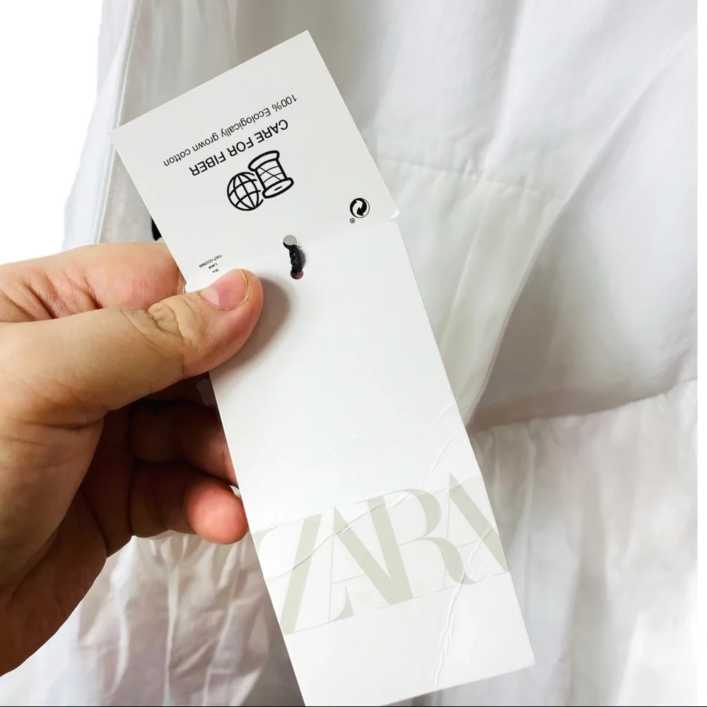 Zara Poplin Tie Halter Neck Midi Dress White Wedding Capsule Closet XL NWT - Picture 13 of 16